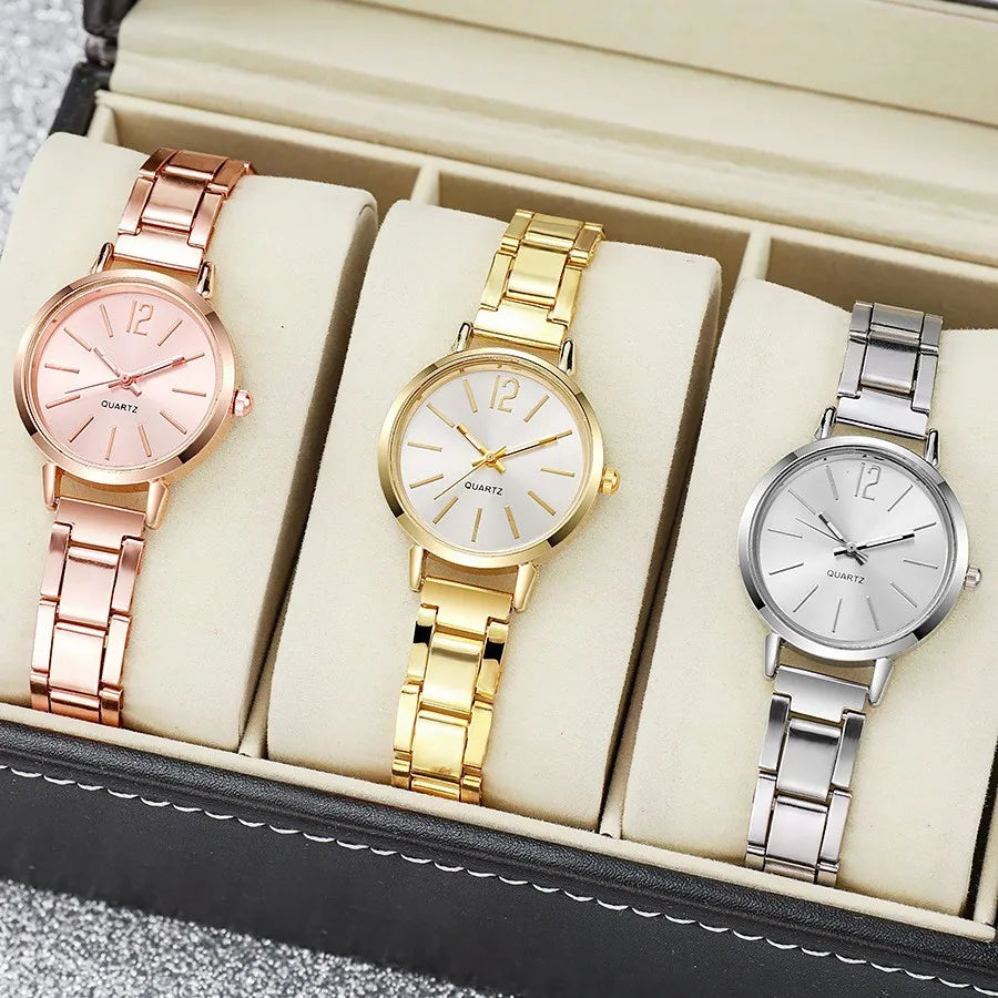 Fashion Small Dial Gold Watch Woman