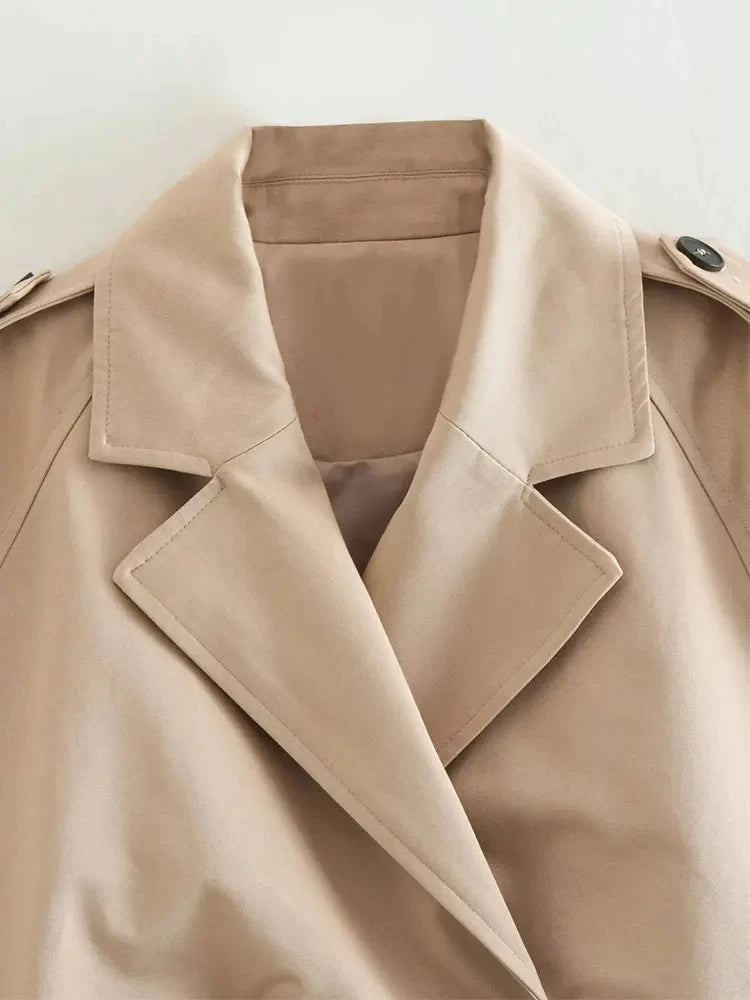 Belt Cropped Trench trendy Jacket