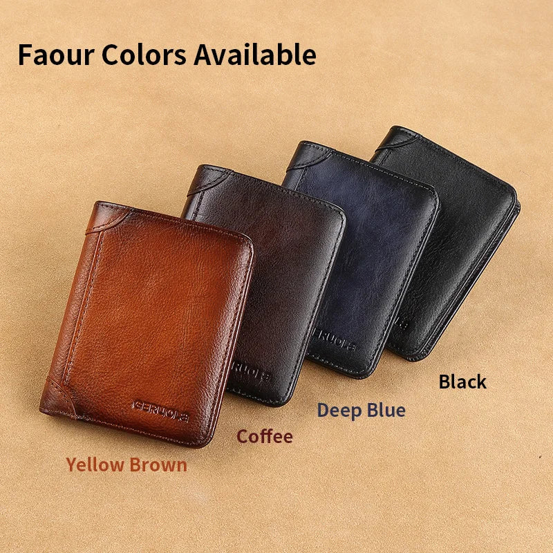 Slim Shielded Genuine Leather Wallet