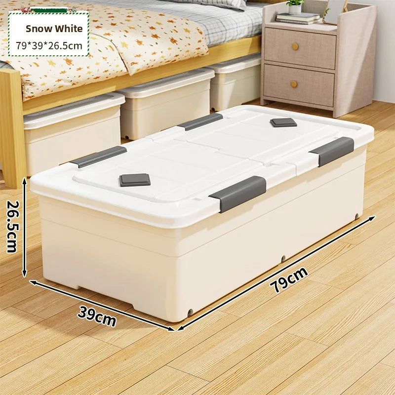 Flat Under-bed Storage Box with Wheels