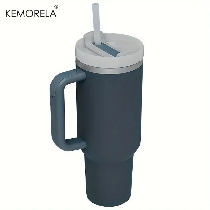 KEMORELA Tumbler With Handle Lid Straw Stainless Steel Water Bottle 887/1182ML Vacuum Thermos Cup Travel Car Coffee Mug