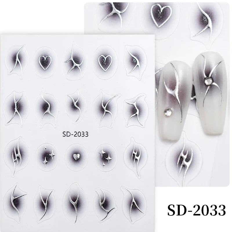 3 D White Bow knot Flower Nail Art Sticker