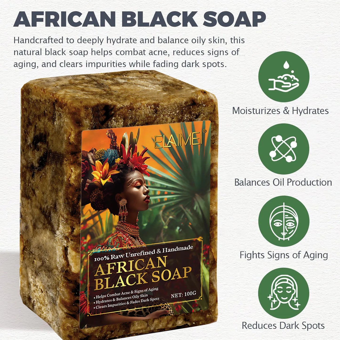 Raw African Black Soap for Oily Skin