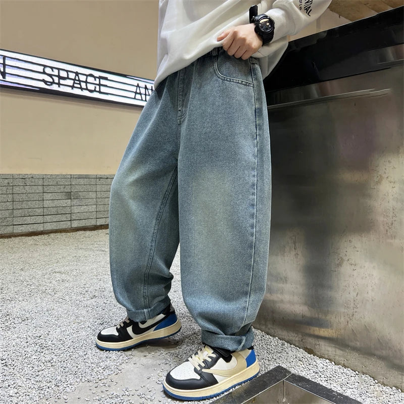 Big pocket letter straight jeans