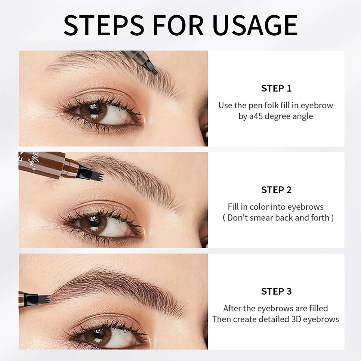 4 fork micro blading eyebrow pencil