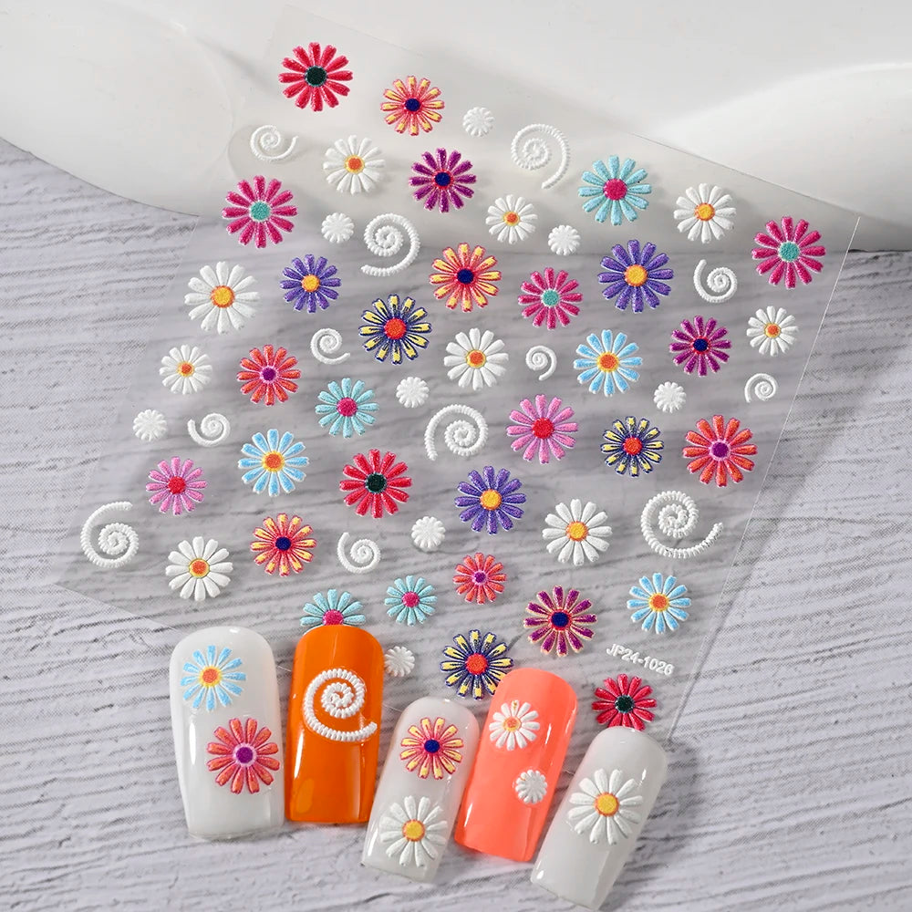 5 D Macron Flower/Fruit Nail Charms Sticker
