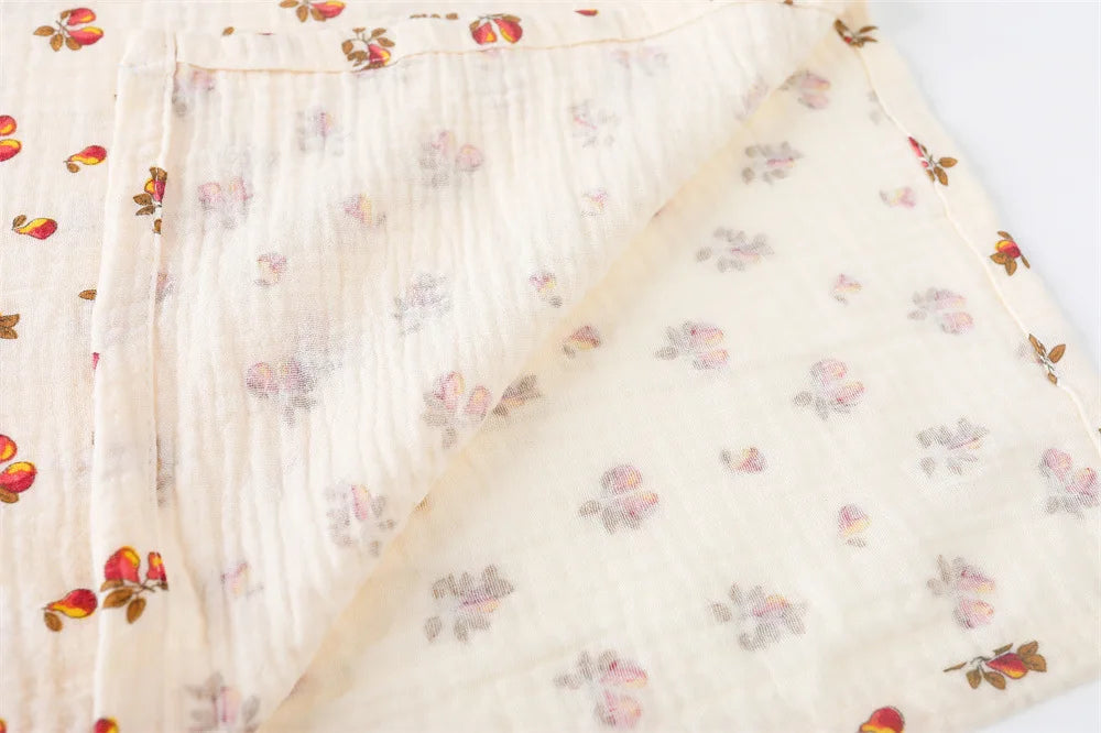 Cotton Swaddle Baby Blanket Floral Print