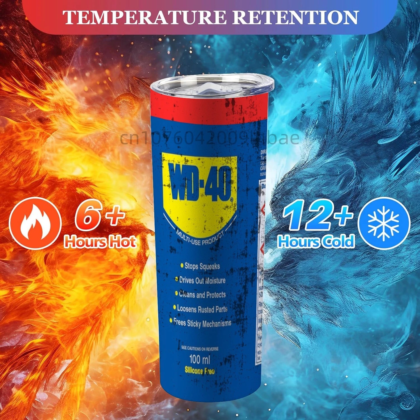 20Oz WD40 Mechanic Oil Stainless Steel Vacuum Double Wall Insulated Tumbler with Lid Cold Hot Drink Coffee Mug Engineer Gifts