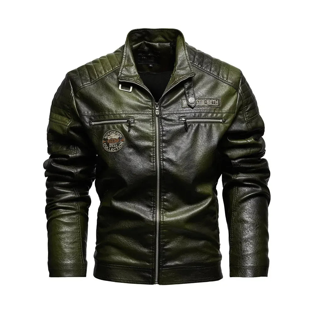 Men's Leather Winter Slim PU Jacket