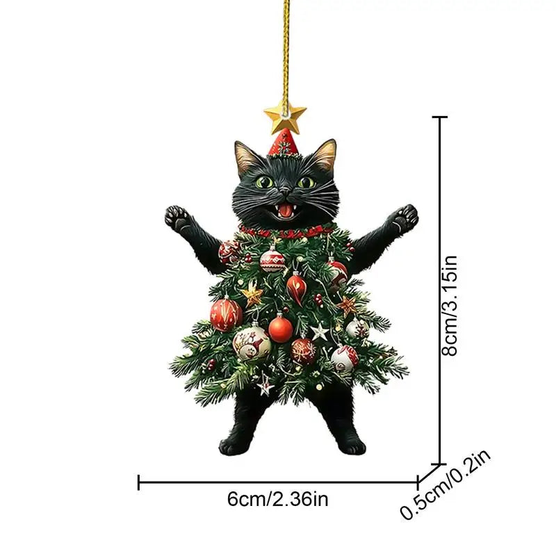 Christmas Tree Cat Pendants