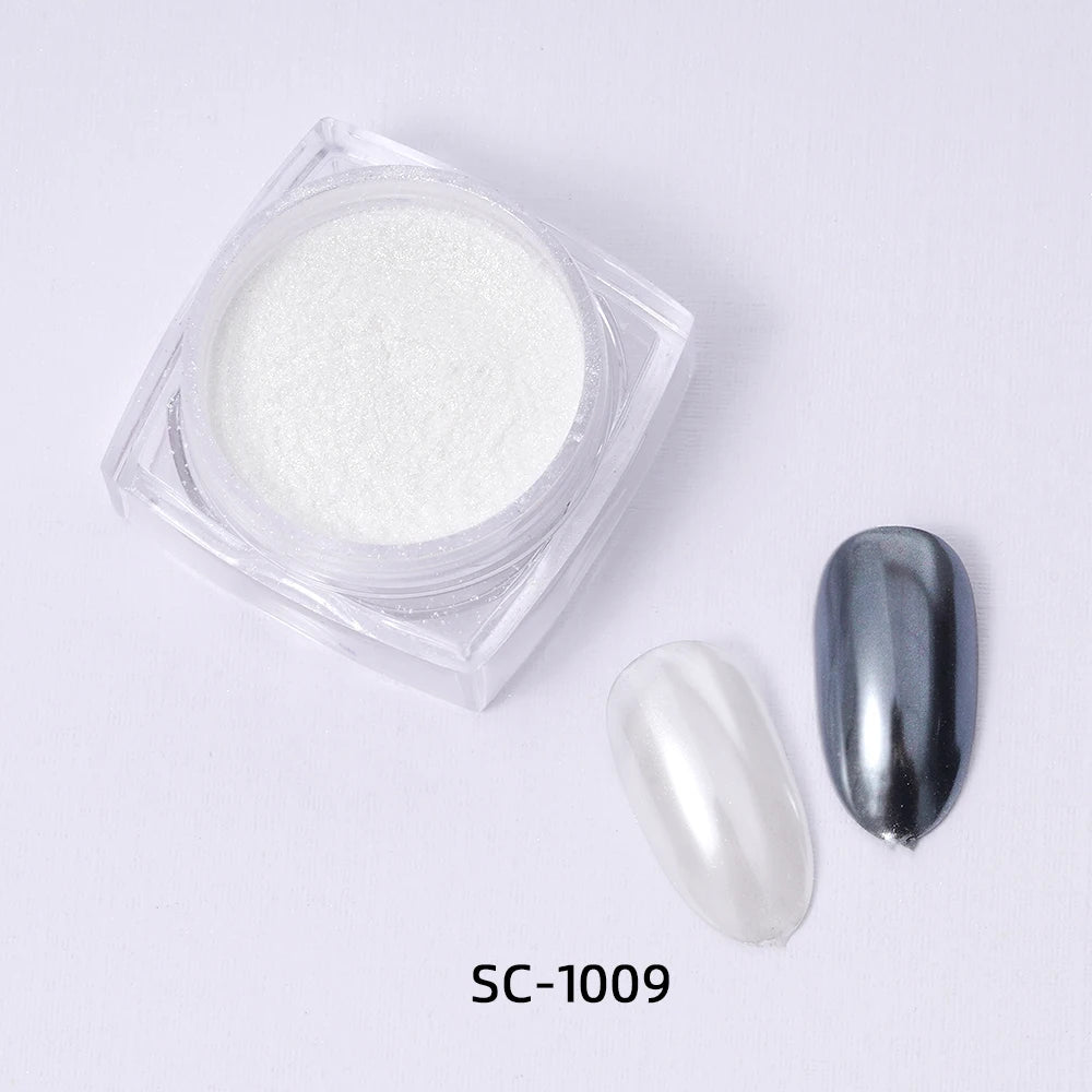 White Pearl Powder Shell Nail Rubbing Dust