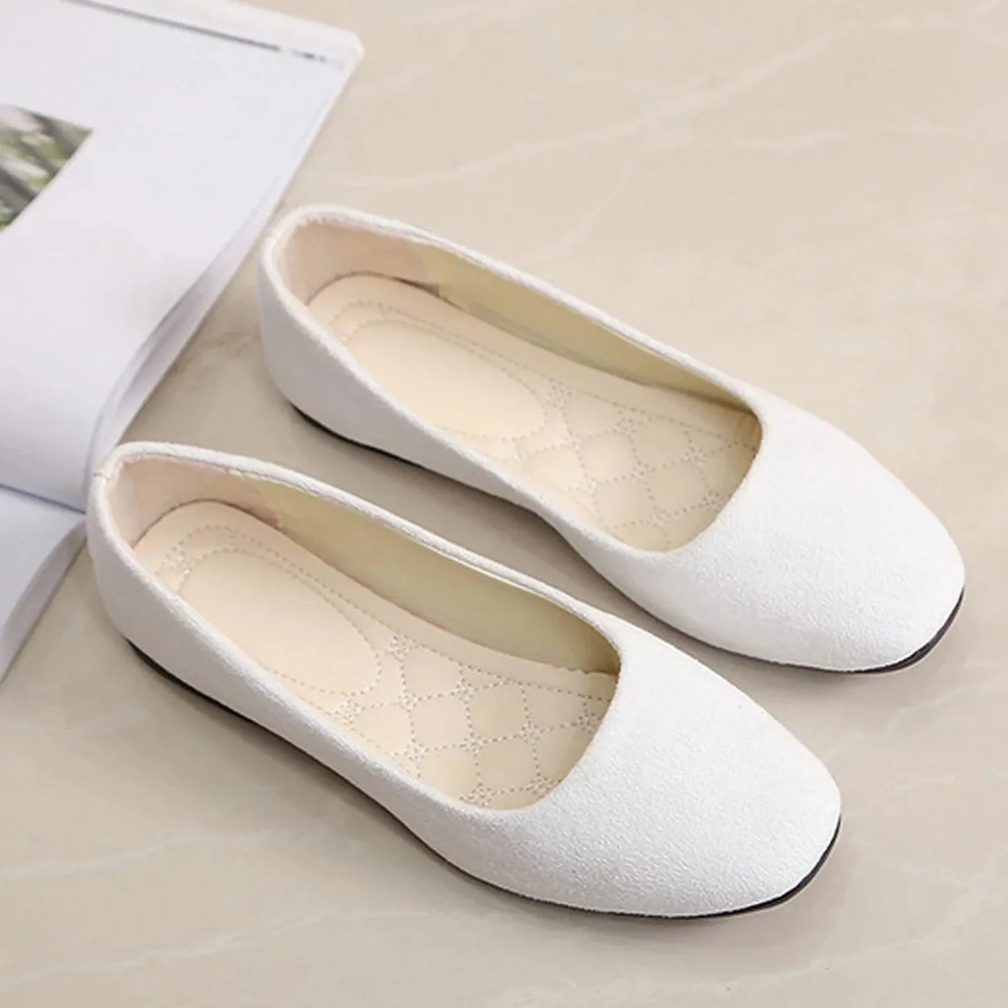 Women Suede Loafers Flat Heel