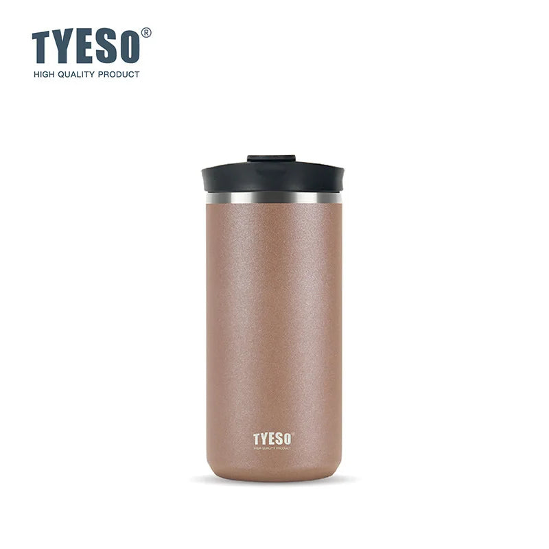 Tyeso French Press Travel Mug 304 Stainless Steel Portable Cold Brew Coffee Maker Tea Infuser Double-Wall Insulated Thermos