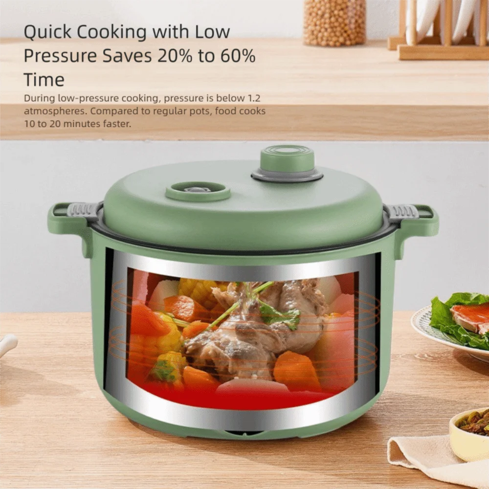 Easy 20cm Micro Pressure Cooker 2 L Non Stick Pressure Cooking Pot Quick Heating Anti-overflow Soup Stew Pot Household