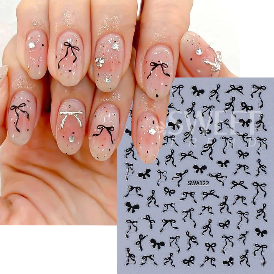 Bow knot Ribbon Nail Stickers