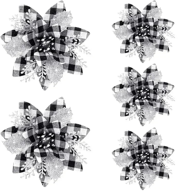 Glitter Artificial Christmas Flowers