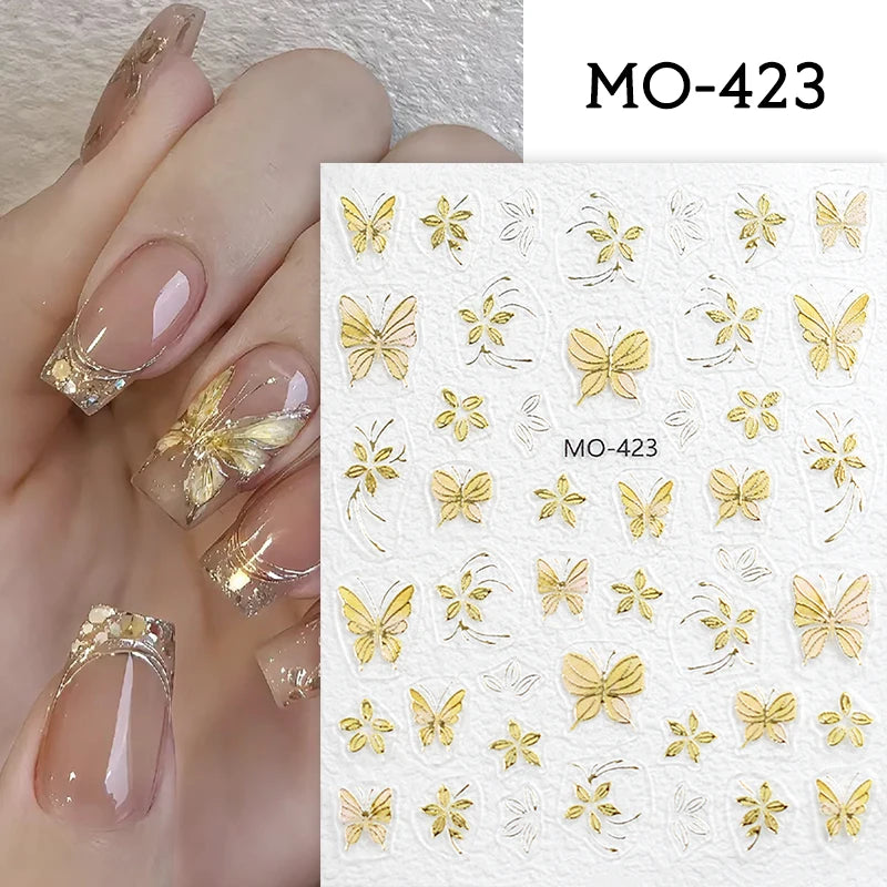 3 D White Bow knot Flower Nail Art Sticker
