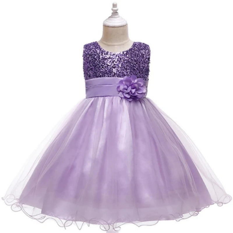 Flower Embroidered Bow Princess Dress
