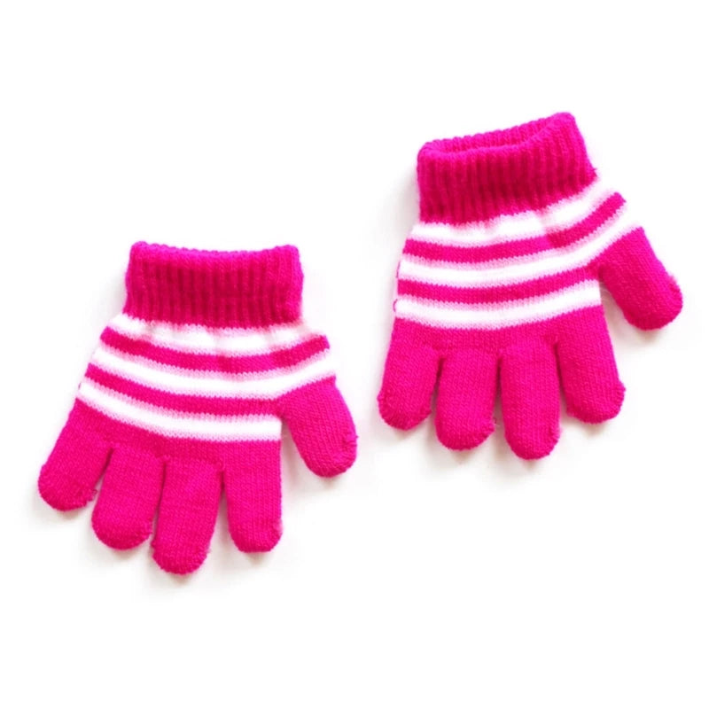 Baby Full Finger Knitted Stripe Mitten