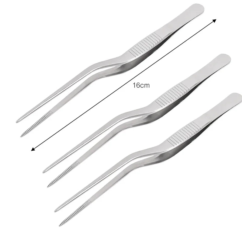 3/1Pcs Kitchen Tweezer Utensil BBQ Tweezer Food Clip Kitchen Bar Chief Tong Stainless Steel Portable for Picnic Barbecue Cooking
