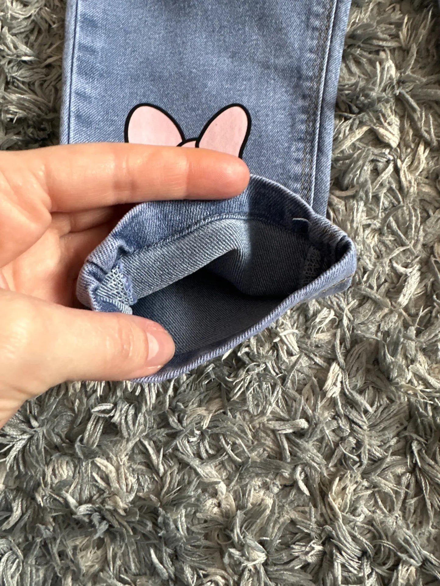 Floral Cartoon Graffiti Painting Print Denim Pants