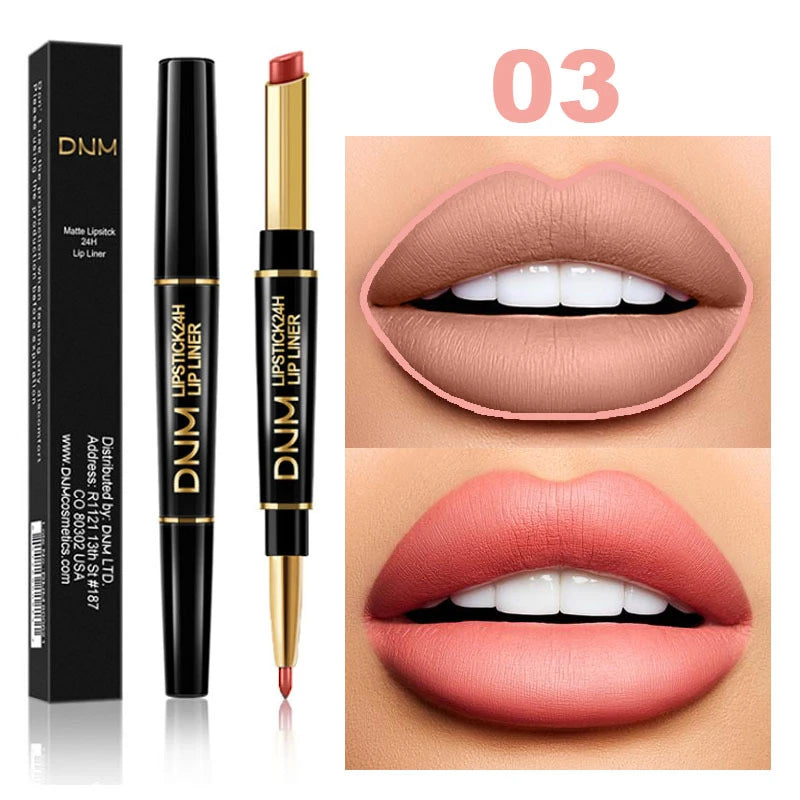 2 In 1 Matte Lipstick Double Head Lip Liner