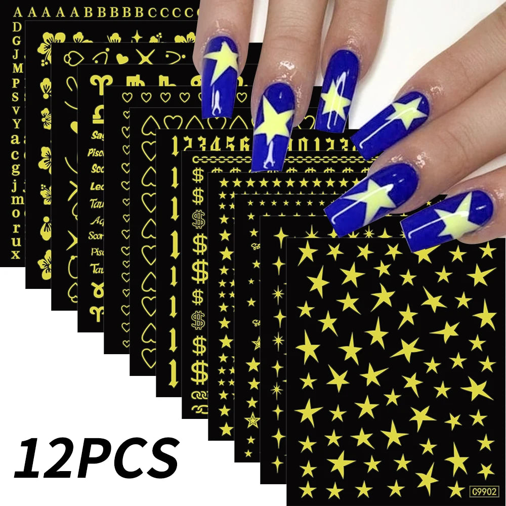 12 sheet Cartoon Stitch Angel Nail Stickers