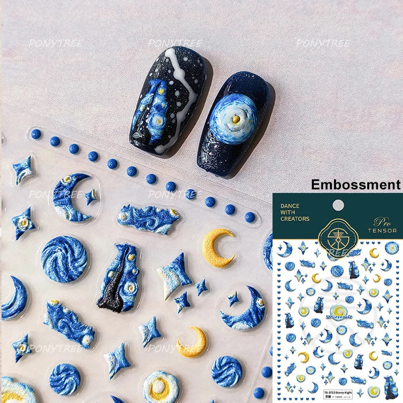 Star Moon Love Heart Necklace Nail Sticker