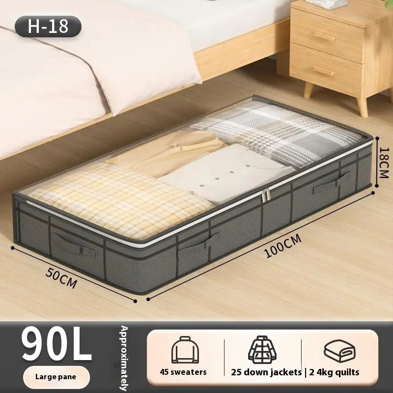 1PC Large Clothes Storage Bag Under Bed Foldable Quilt Clothes Storage Bag Doggy Bag Bedroom Dormitory Organizer Bag
