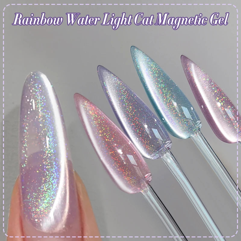 Rainbow Water Light Cat Magnetic Gel Nail Polish