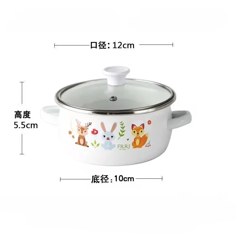 Kitchen Cookware Enameled Enamel Pots and Pans Baby Complementary Bowl Tableware Soup Pots and Pans Open-flame Induction Cooker