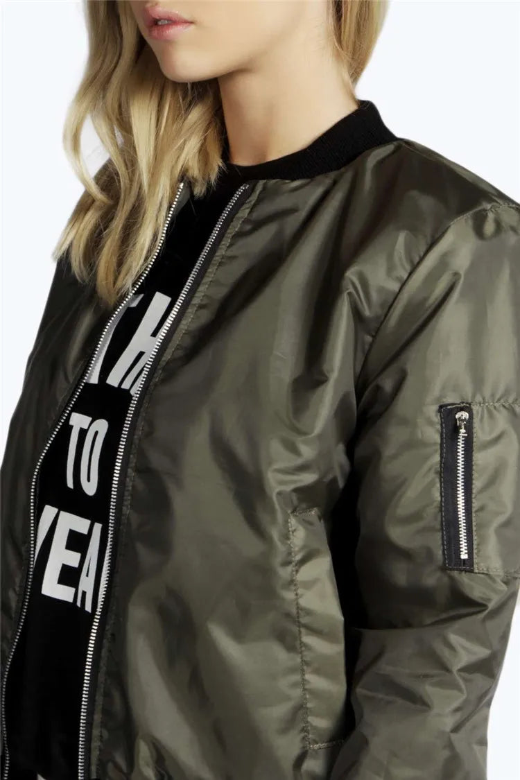 Women Vintage Bomber Jacket