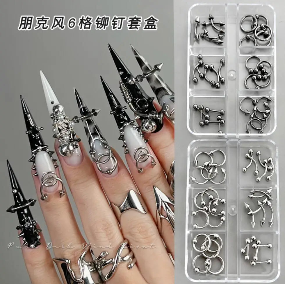 Nail Piercing Punk Nail Charms
