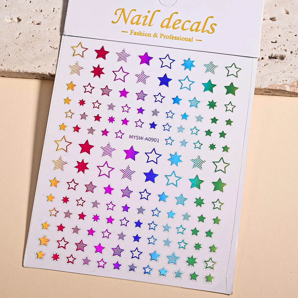 3D Star Nail Art Stickers