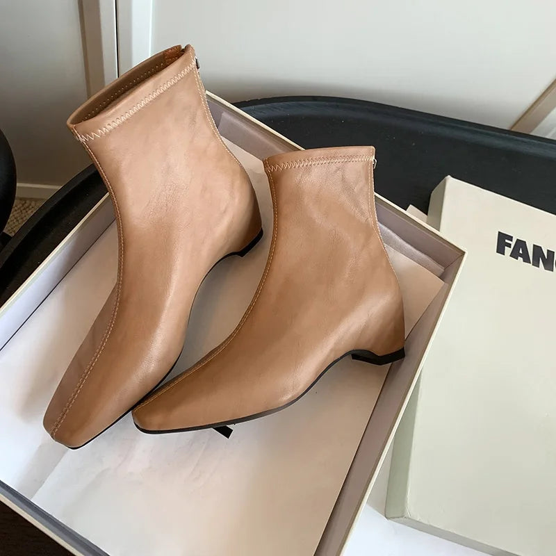 Fashion Microfiber Ankle Boots High Heels