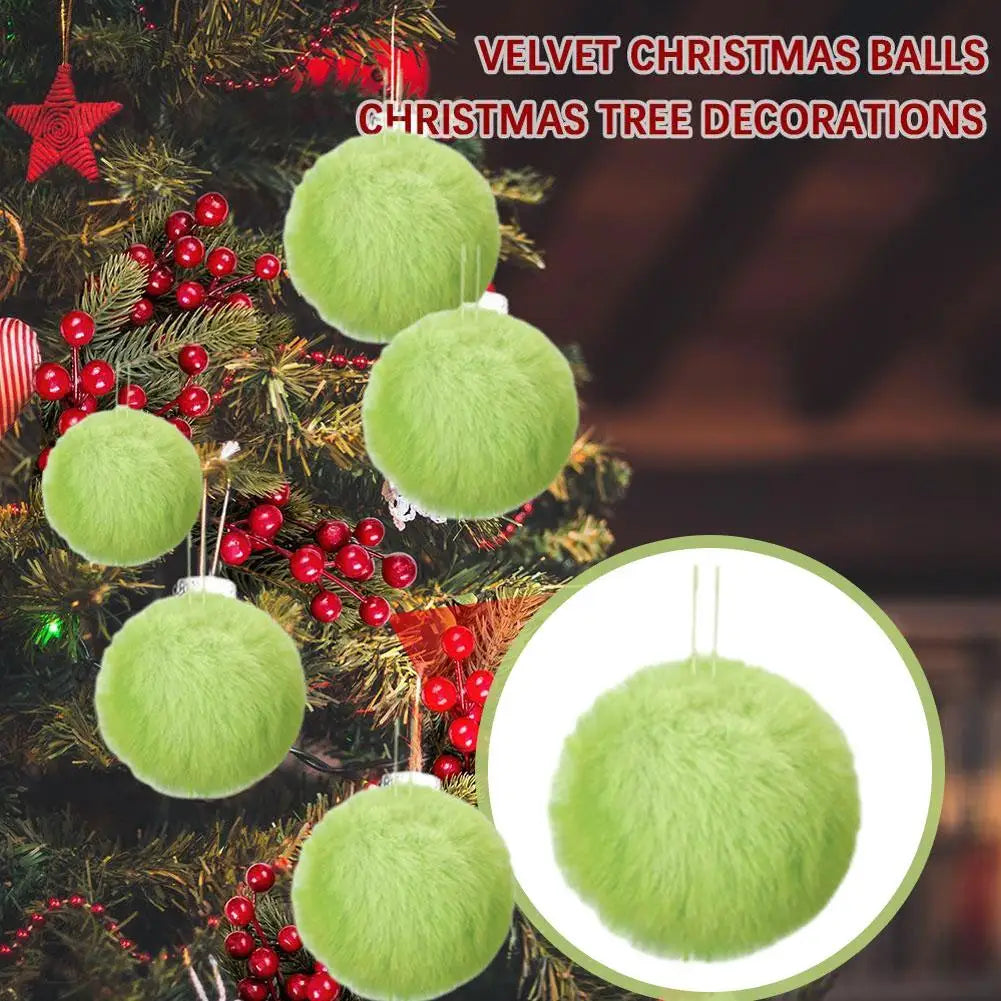 12pcs Plush Christmas Ball Decoration