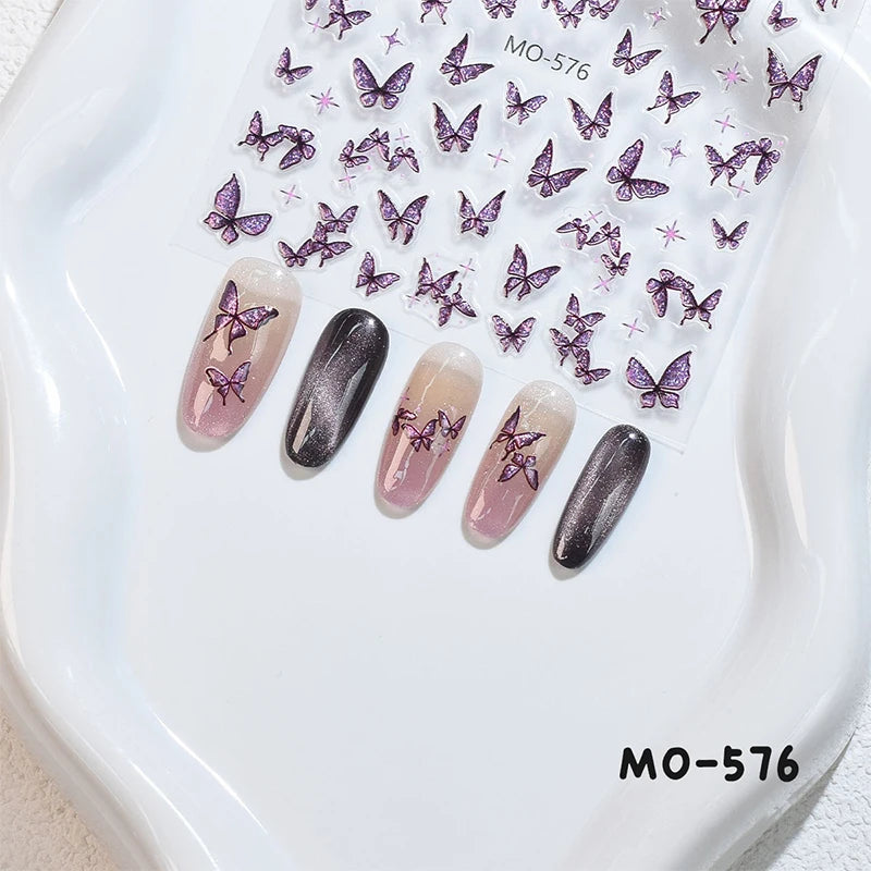 3 D White Bow knot Flower Nail Art Sticker