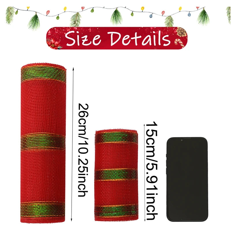 1Roll Christmas Mesh Ribbon DIY Bow