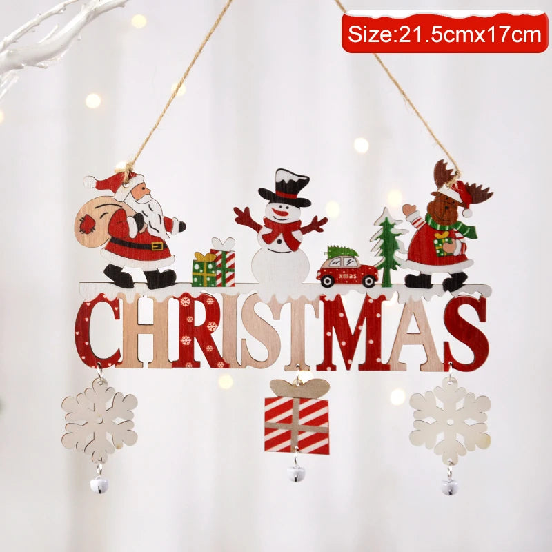 Gnome Santa Claus Wooden Hanging