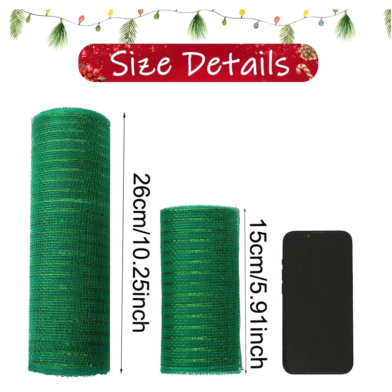 1Roll Christmas Mesh Ribbon DIY Bow