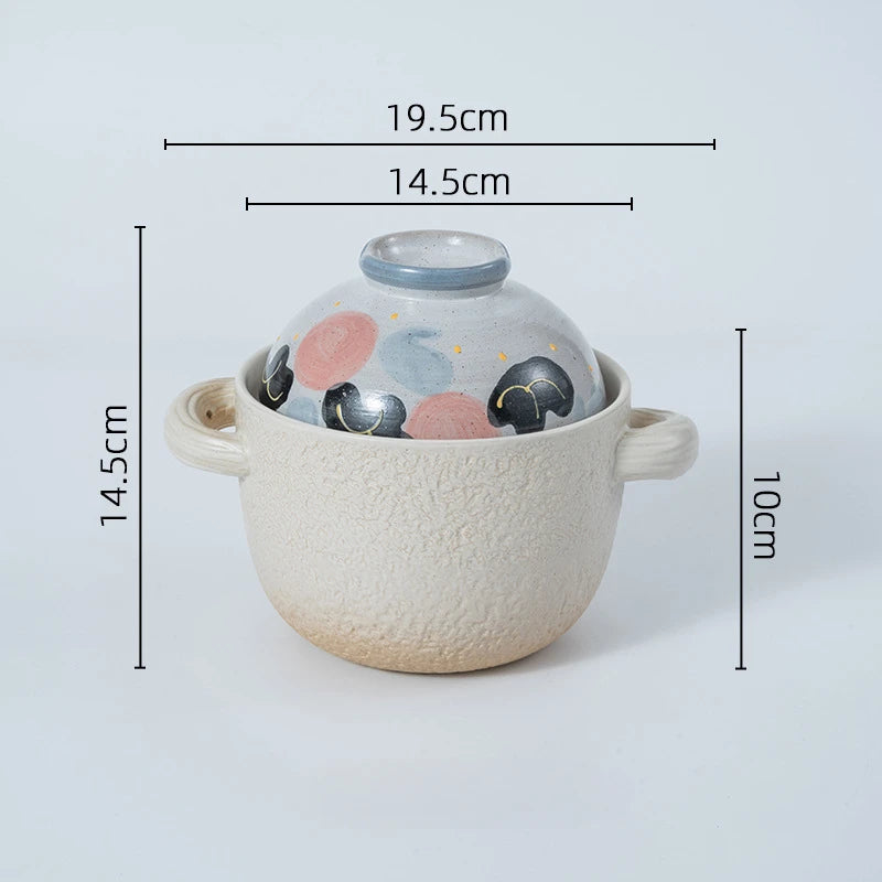 Casserole One Person Earthenware Japanese Style High Temperature Resistant Stew Pot Gas Rice Noodle Congee Tile Pot