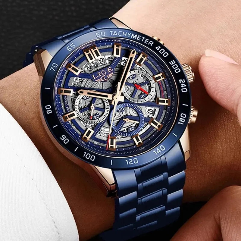 New Men Watch Top Brand Luxury Hollow Watch