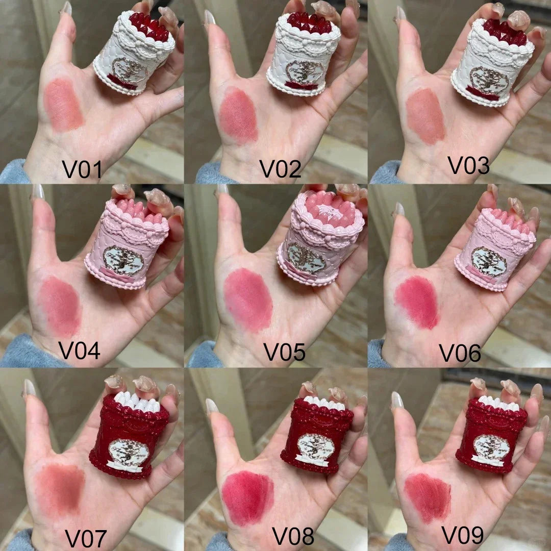 Matte Lip Cream Pressed Powder Liquid Blush Mirror Makeup Kit