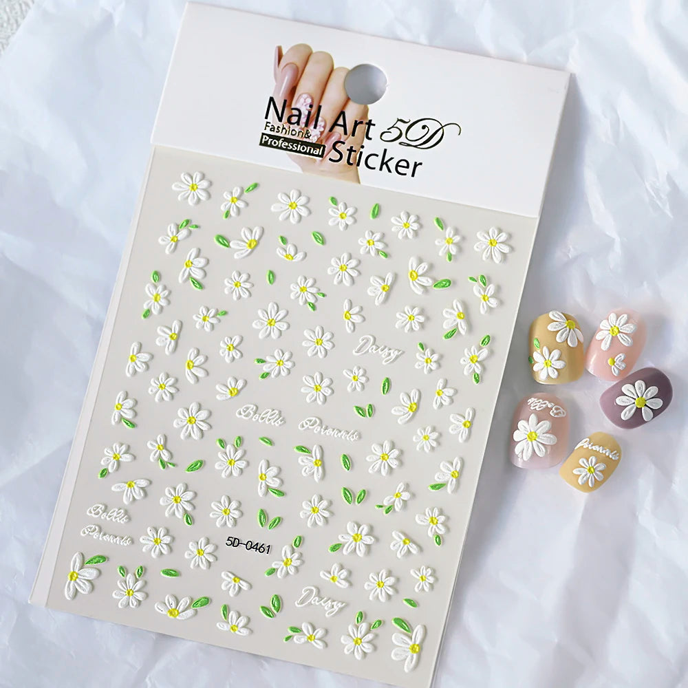 5 D Macron Flower/Fruit Nail Charms Sticker