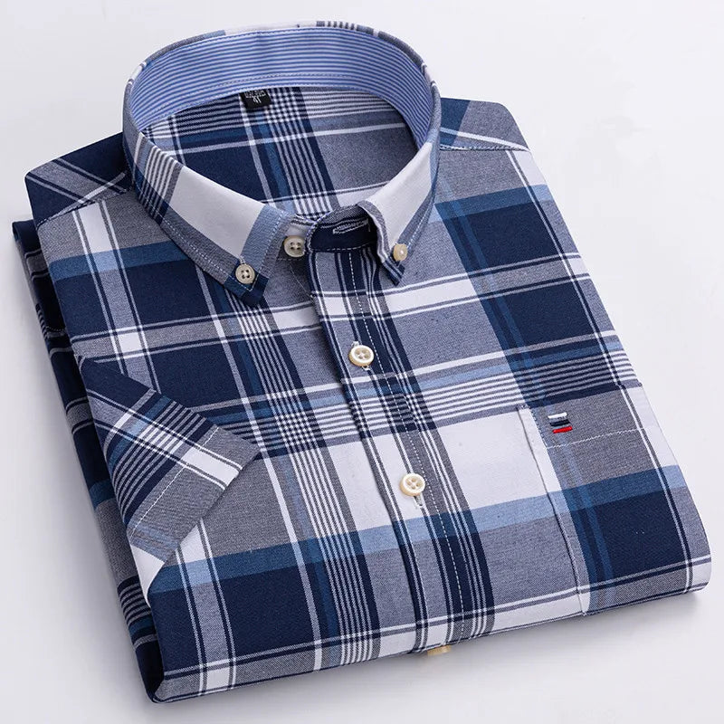 Oxford Style Short Sleeve Shirt For Men