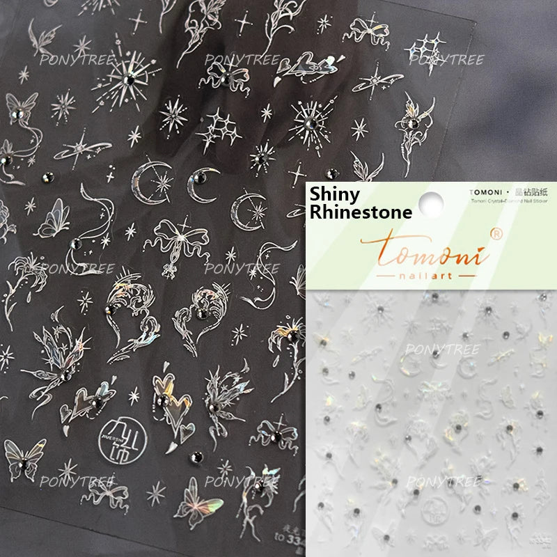 Star Moon Love Heart Necklace Nail Sticker