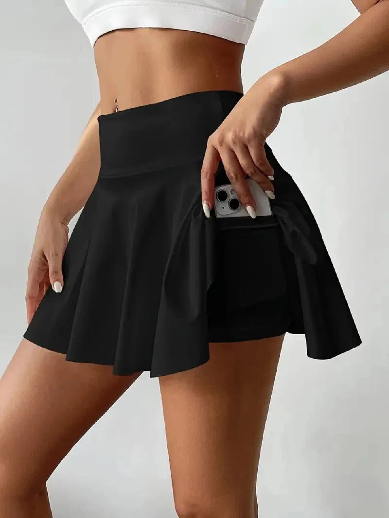 Women's Pleated Inner Pocket Short Fitness Mini Skirts