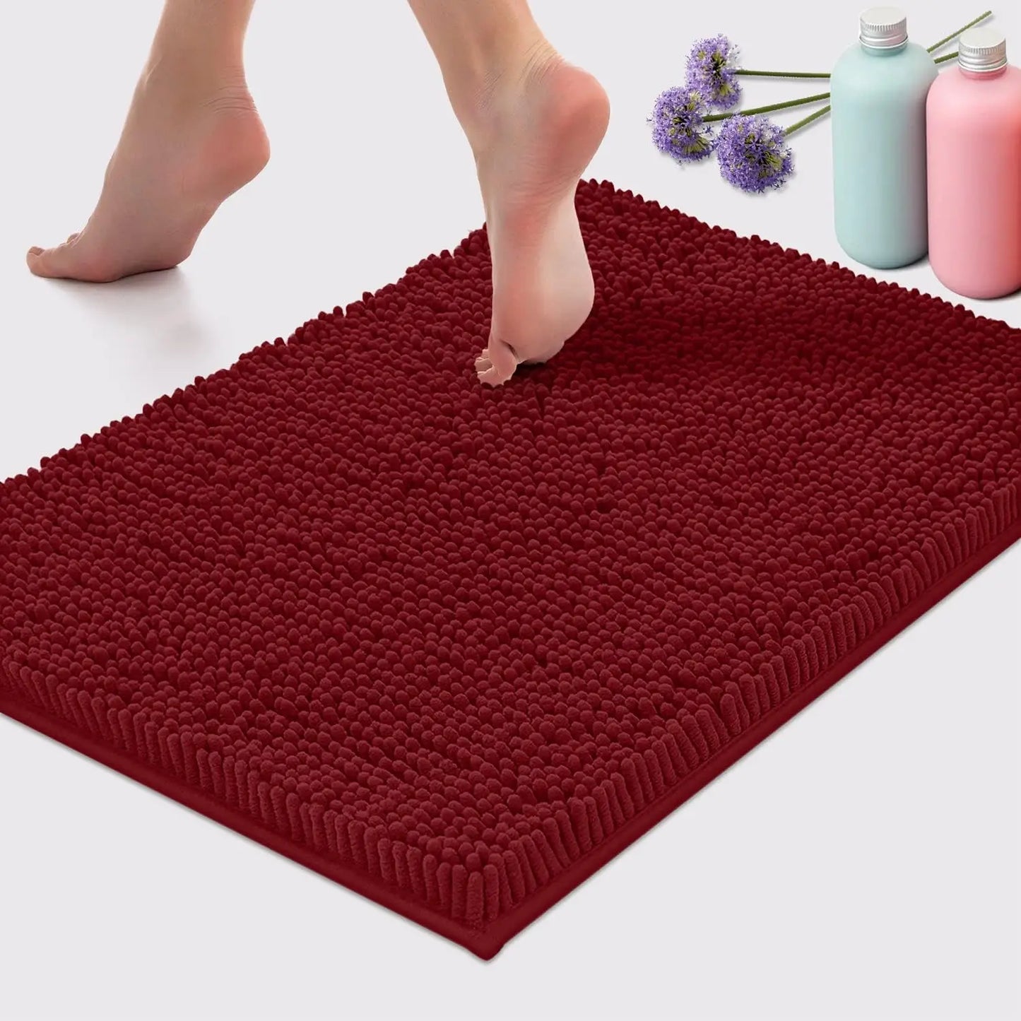 Chenille Absorbent Soft Plush Bath Mat