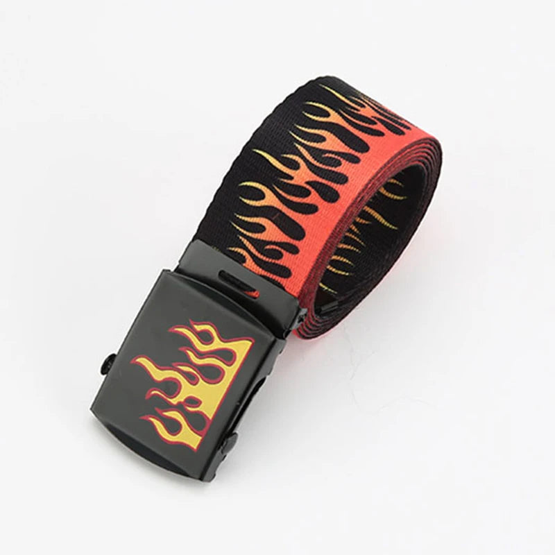 Punk Style Flame Hip-hop Decoration Durable Belt