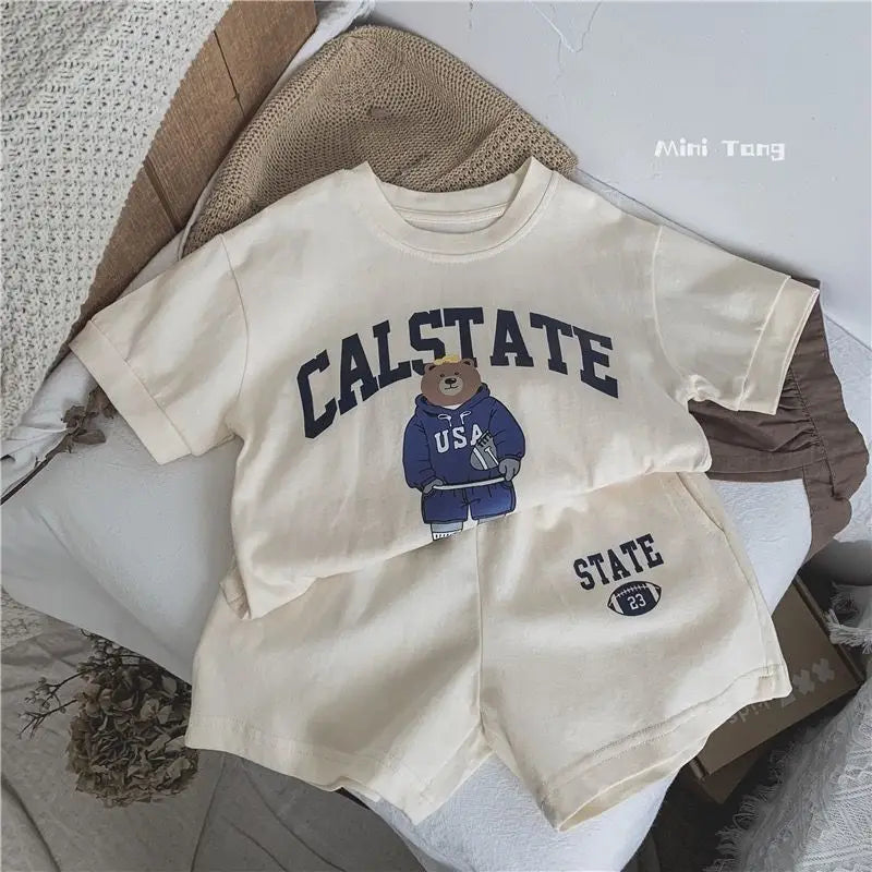 Cartoon Bear Printed Tracksuits